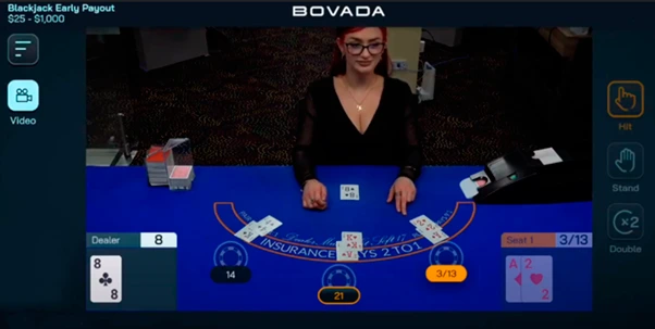 A live dealer in a live casino fast withdrawal such as Bovada 