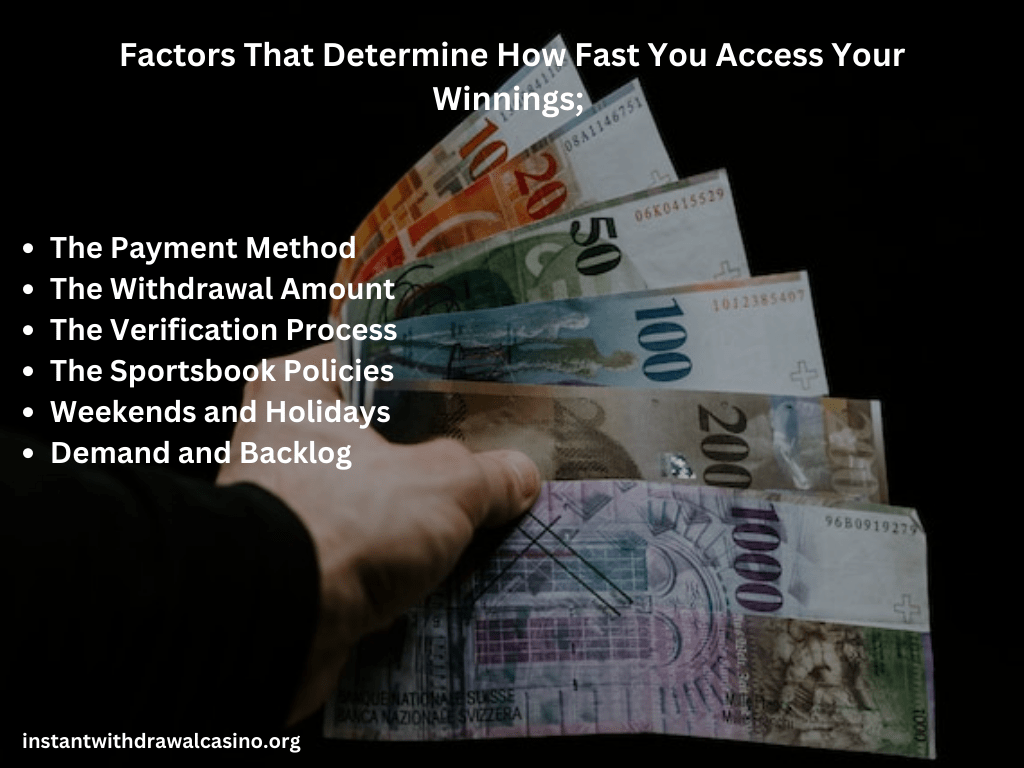 Factors that affect a speedy payout