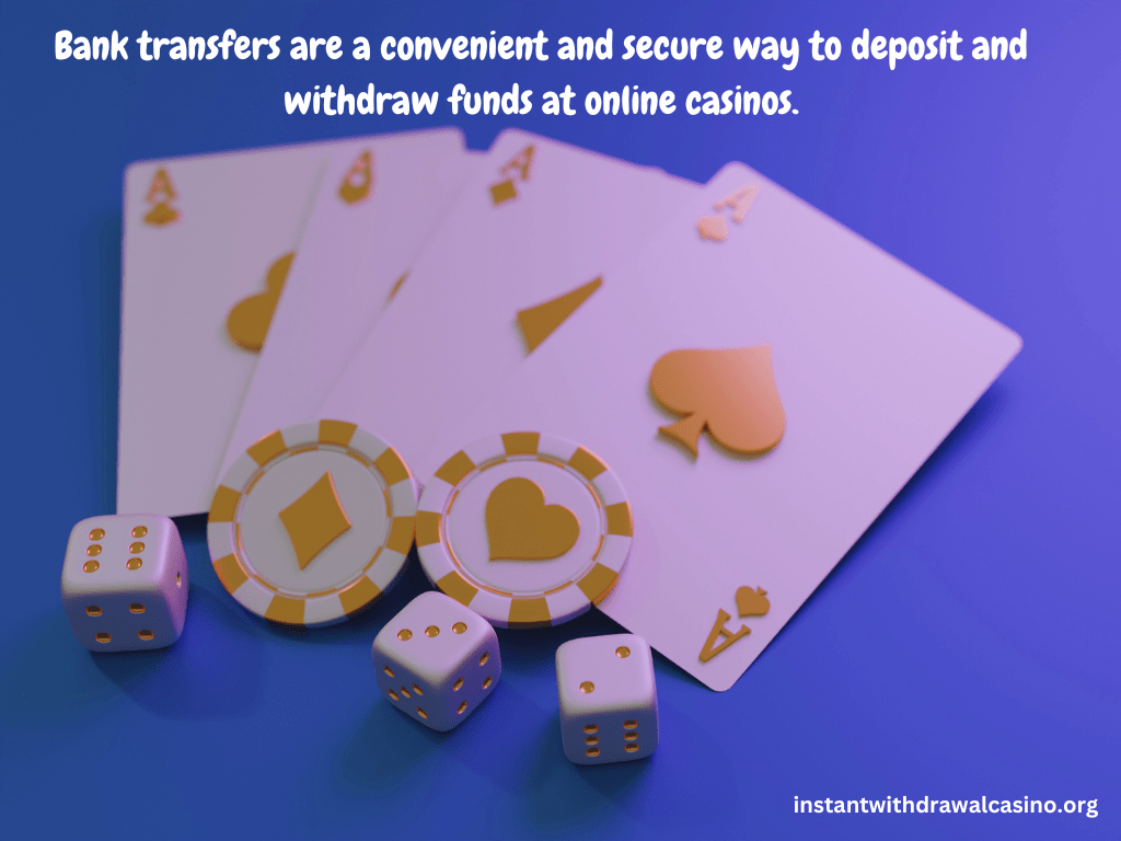 White card games, poker chips and dice used in instant bank transfer casino