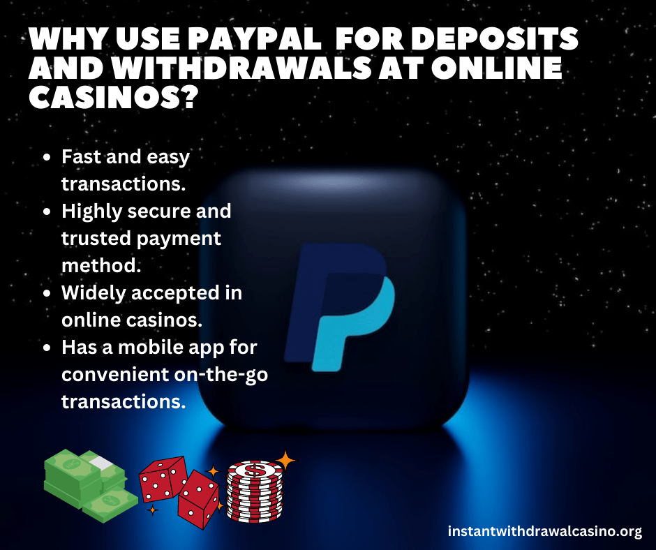Benefits of using instant paypal withdrawal casino