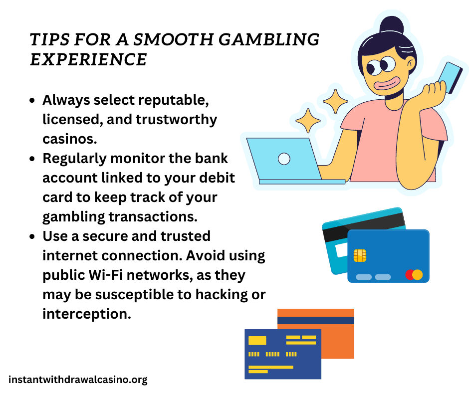 Tips for gambling at an instant withdrawal debit card casino