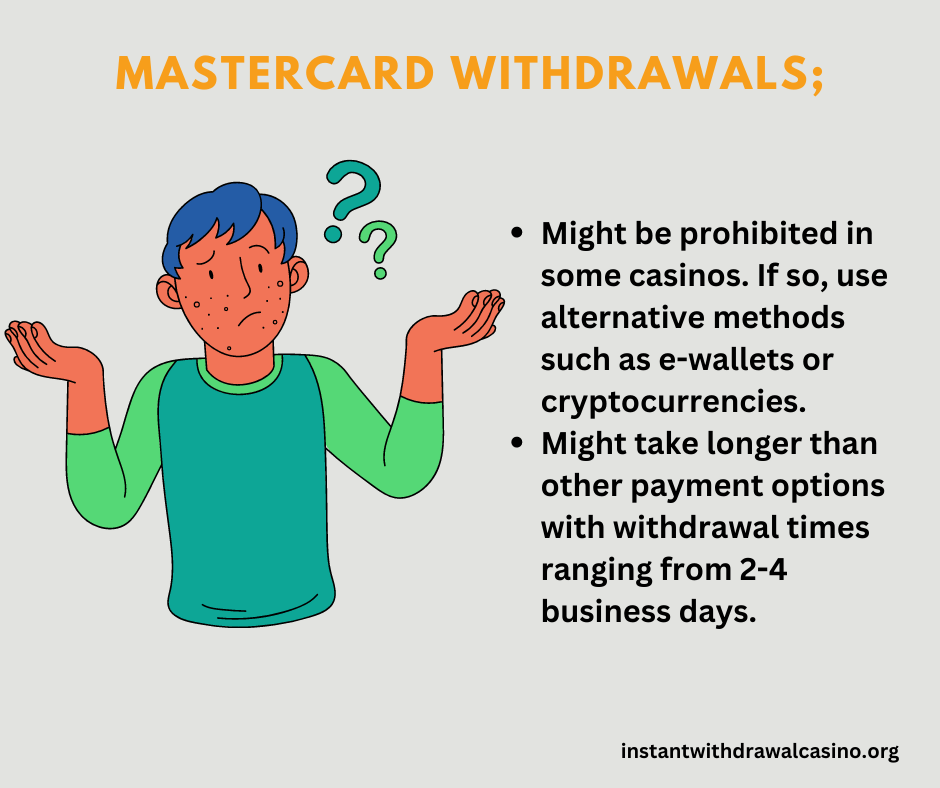 important things to consider when using instant withdrawal MasterCard casino